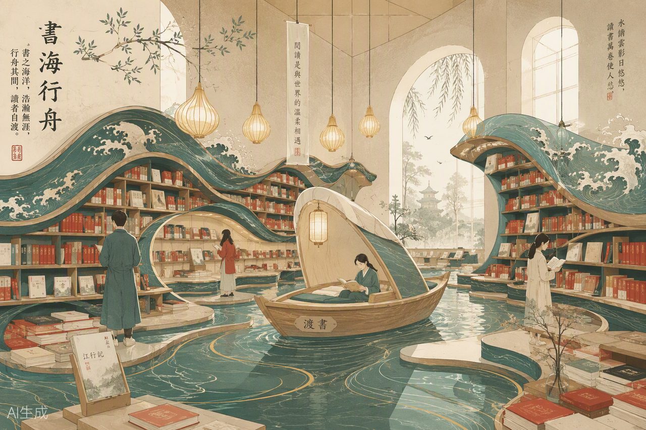 龙港书城设计提升插画